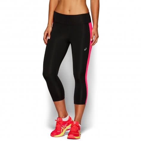 Asics Damen Lauftight Capri Tight 2012A251-013 XS Performance Black/Laser Pink | XS