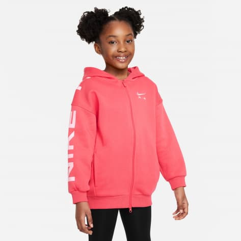 Nike Mäden Kapuzenpullover Big Girls Oversized FZ Hoodie FD2960-648 128-137 LT Fusion Red/Med Soft Pink | 128-137