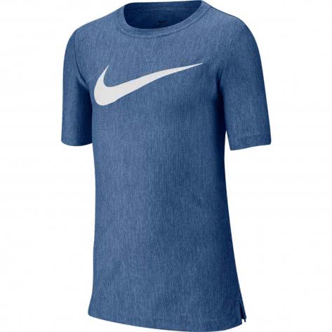 Nike Jungen Trainingsshirt Core SS Perfomance Top Heather BV3811-489 128-137 Mountain Blue/White | 128-137