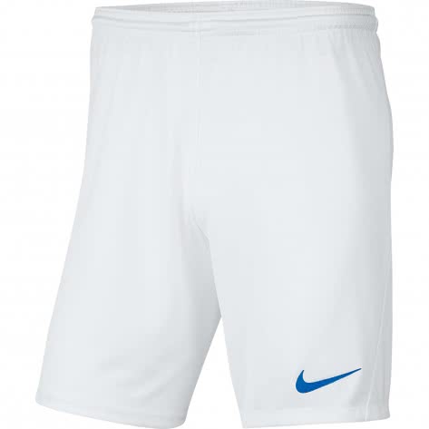 Nike Herren Short Park III BV6855-104 L White/Royal Blue | L