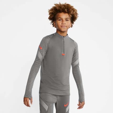 Nike Jungen Trainingstop Dry Strike Drill Top NG BV9459-084 128-137 Smoke Grey/Heather/Total Orange | 128-137