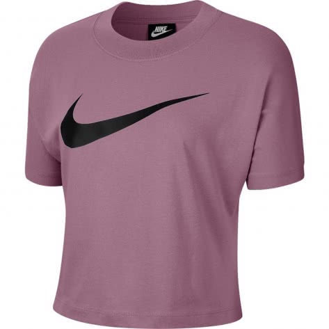 Nike Damen T-Shirt Swoosh Short-Sleeve Top CJ3764-515 XL Plum Dust/Black | XL