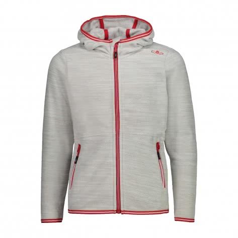 CMP Mädchen Fleecejacke GIRL JACKET FIX HOOD 30G2205-A445 98 Gesso Mel. | 98