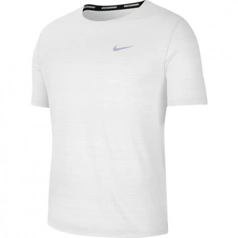 Nike Herren Laufshirt Miler Short Sleeve CU5992-100 L White/Reflective Silver | L