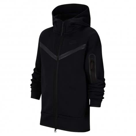 Nike Jungen Sweatjacke Sportswear Tech Fleece FZ Hoodie CU9223-010 128-137 Black/Black | 128-137