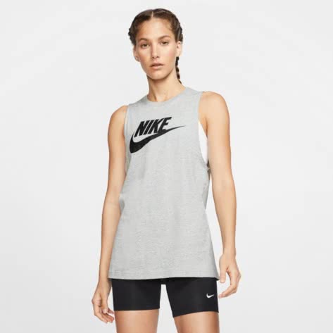 Nike Damen Trainingstop Muscle Tank CW2206-063 S Dk Grey Heather/Blck | S