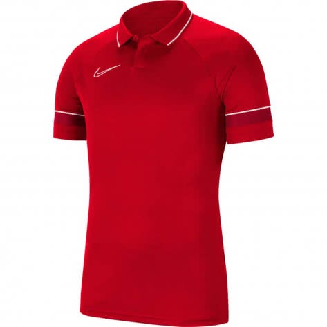 Nike Herren Poloshirt Academy 21 Polo SS CW6104-657 S University Red/White/Gym Red/White | S