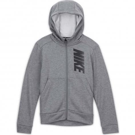 Nike Jungen Kapuzenjacke Dri-FIT Fleece Full-Zip Hoodie CZ3947-091 122-128 Carbon Heather/Black | 122-128