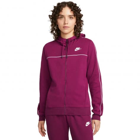 Nike Damen Kapuzenjacke Millennium Full-Zip Hoodie CZ8338-610 S Sangria/White | S