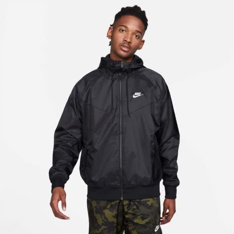 Nike Herren Regenjacke Heritage Essentials Windrunner DA0001-010 XL Black/White | XL