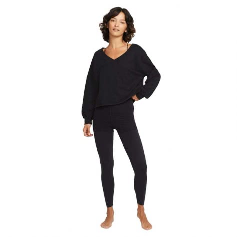 Nike Yoga Damen Pullover Off-Mat Fleece V-Neck DA0772-010 XL Black | XL