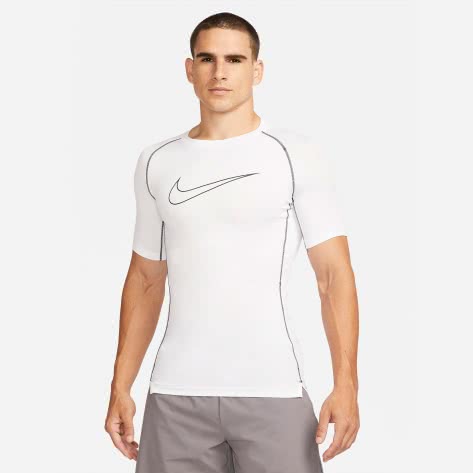 Nike Herren Shirt Pro Dri-FIT Tight Top SS DD1992-100 XL White/Black/Black | XL