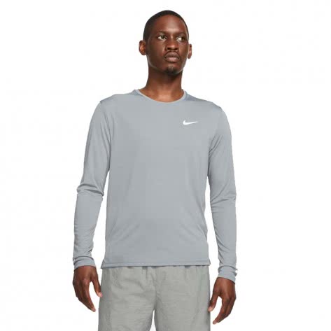 Nike Herren Laufshirt Dri-FIT Miler Long-Sleeve DD4576-084 L Smoke Grey/Reflective Silver | L