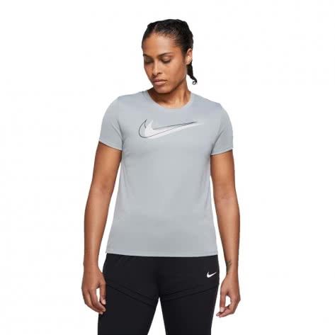 Nike Damen Laufshirt Dri-Fit Swoosh Run DD4898-073 M Particle Grey/White | M