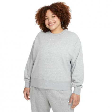 Nike Damen Pullover Essentials Oversized Fleece Sweat DJ7665-063 XL Dk Grey Heather/White | XL