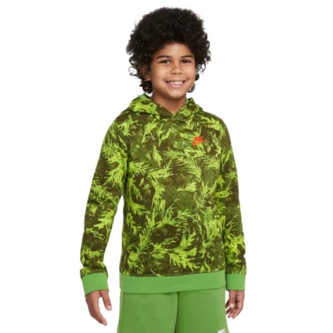 Nike Jungen Kapuzenpullover Printed French Terry Hoodie DO6495-377 122-128 Chlorophyll/Rush Orange | 122-128