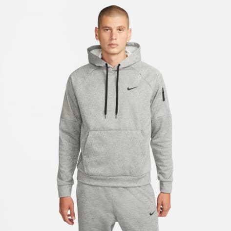Nike Herren Kapuzenpullover Therma-FIT Fitness Hoodie DQ4834-063 L Dk Grey Heather/Particle Grey/Blck | L