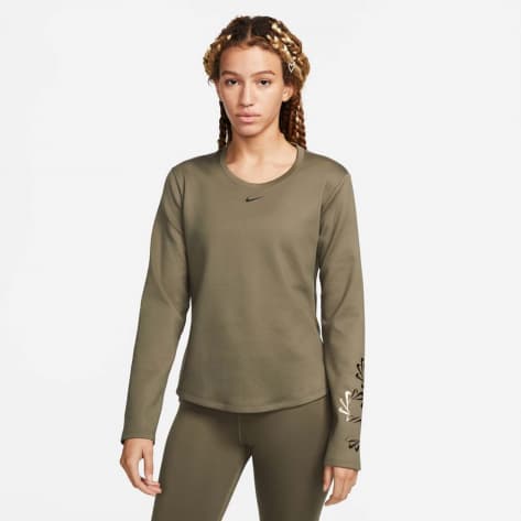 Nike Damen Langarmshirt Therma-FIT One Long-Sleeve Top DQ6178-222 XS Medium Olive/Dust/Black | S
