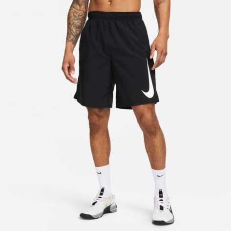 Nike Herren Short 9  Unlined Running Shorts DX0904-010 L Black/Blck/Blck/Wht | L