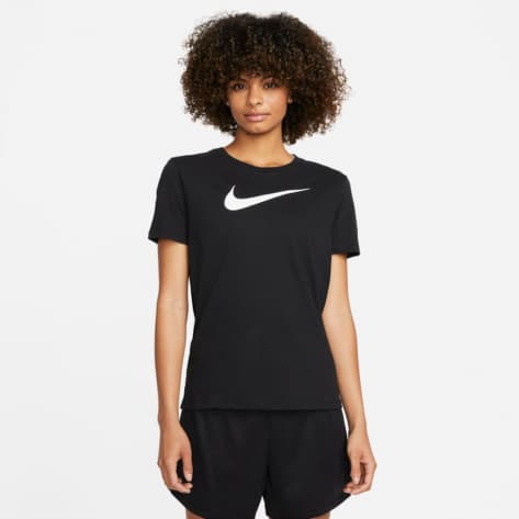 Nike Damen T-Shirt Dri-FIT Tee Swoosh FD2884-010 M Black/White | M