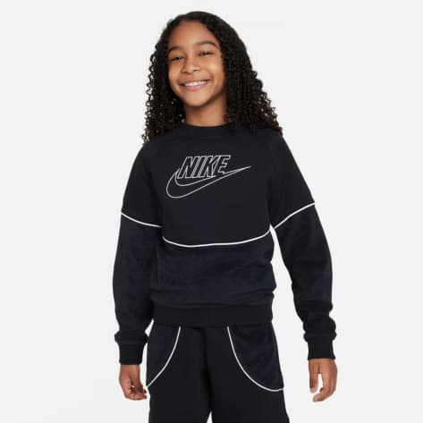 Nike Jungen Pullover Sportswear Sweatshirt FD3161-010 128-137 Black/White | 128-137