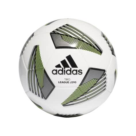 adidas Fussball Tiro League Junior 290 FS0371 5 White/Black/Silver Met./Team Solar Green | 5