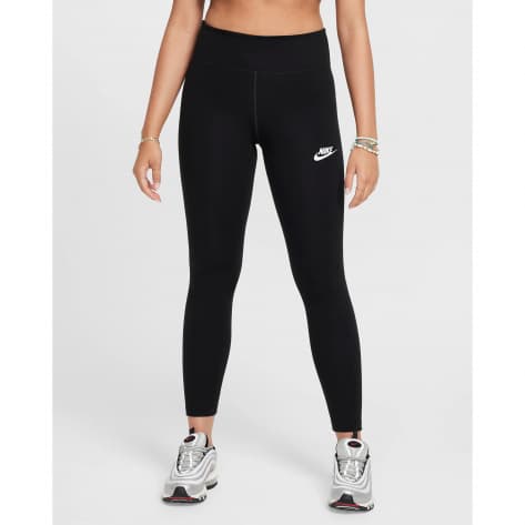 Nike Mädchen Leggings Sportswear Classics Big K FZ5583-010 137-147 Black/White | 137-147