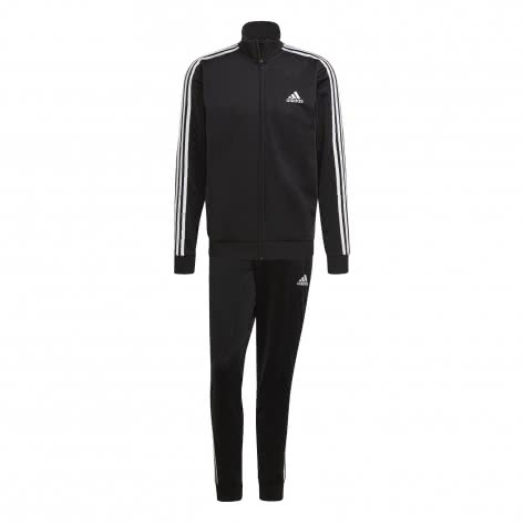 adidas Herren Trainingsanzug Primegreen Essentials 3-Stripes Tracksuit GK9651 9S Black/White | 9S
