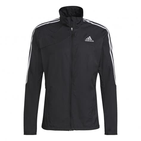 adidas Herren Laufjacke Marathon Jacket 3 Stripe GM1410 S Black/White | S