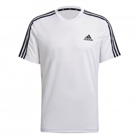 adidas Herren T-Shirt D2M 3 STRIPES T-SHIRT GM2156 M White | M
