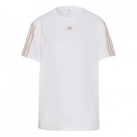 adidas Damen T-Shirt Essentials Boyfriend 3-Streifen T-Shirt H07807 S White/Ambient Blush | S