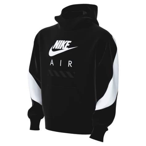 Nike Kinder Kapuzenpullover Air Big Kids Fleece HF8812-010 147-158 Black/White/White | 147-158