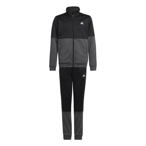 adidas Kinder Trainingsanzug Colourblock Track Suit HG6825 164 Black/White/Medium Grey Heather | 164