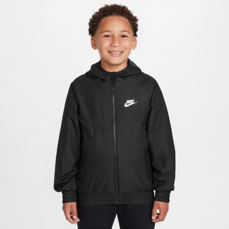 Nike Kinder Windbreaker Sportswear Windrunner HJ2534-010 147-158 Black/Black/White | 147-158