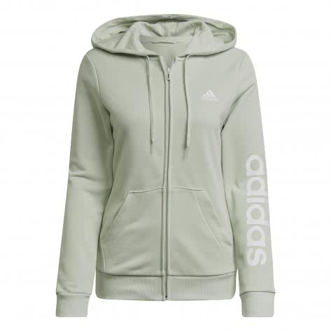 adidas Damen Sweatjacke Essentials Full-Zip Hoodie HK9662 S Lingreen/White | S
