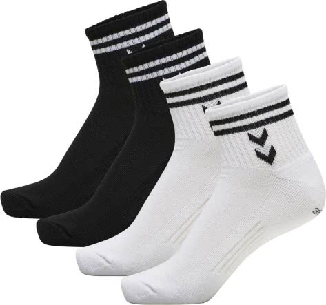 Hummel Unisex Socken STRIPE 4-Pack Mid Cut Socks Mix 213261-9124 36-40 White/Black | 36-40