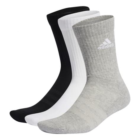 adidas Socken Cushioned Crew 3P IC1311 34-36 Md Grey Htr/White/Black | 34-36