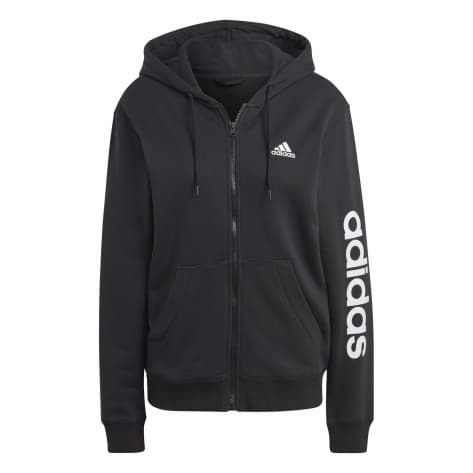 adidas Damen Kapuzenjacke Essentials Linear French Terry IC6863 XXL Black/White | XXL
