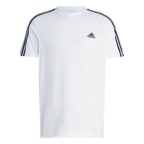 adidas Herren T-Shirt Essentials Single Jersey 3-Streifen IC9336 L White/Black | L