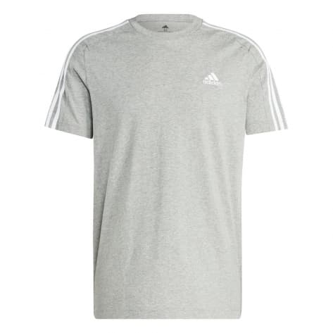 adidas Herren T-Shirt Essentials Single Jersey 3-Streifen IC9337 M Medium Grey Heather/White | M