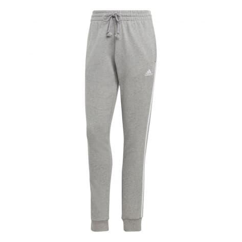 adidas Damen Trainingshose Essentials 3S Cuffed Joggers IC9922 L Medium Grey Heather/White | L