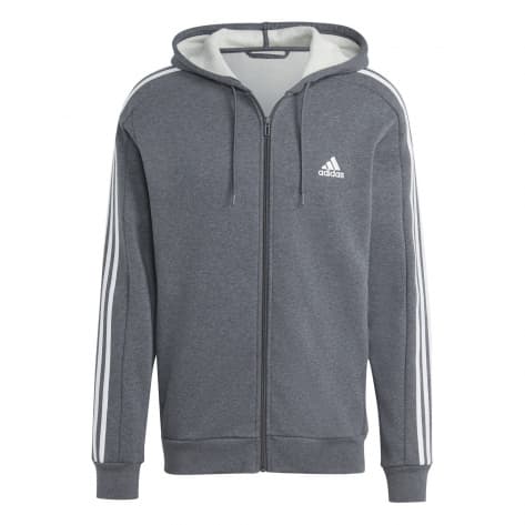 adidas Herren Kapuzenjacke Essentials 3S FZ Hoodie IJ6480 S Dark Grey Heather | S