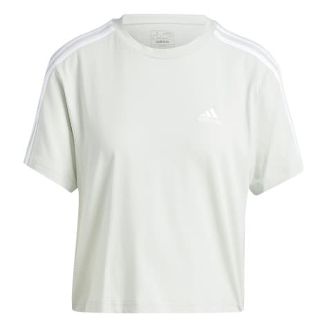 adidas Damen T-Shirt Essentials 3S Crop-Top IY4228 S Linen Green | S