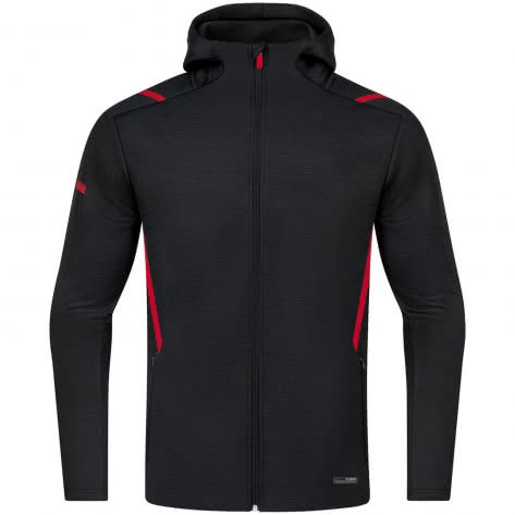 Jako Herren Freizeitjacke Challenge mit Kapuze 9821-502 XXL Schwarz Meliert/Rot | XXL