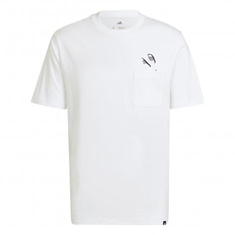 adidas Herren T-Shirt Lounge Slides Graphic Pocket Tee 