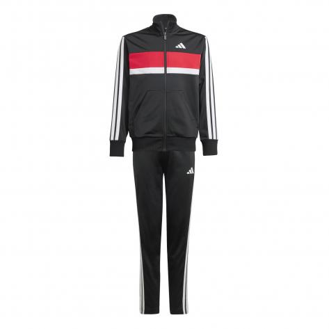 adidas Kinder Trainingsanzug J 3S Tiberio Track Suit JC7519 128 Black/White/Pure Ruby | 128