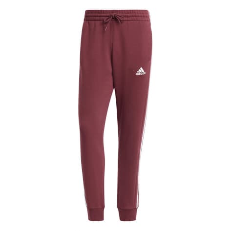 adidas Herren Trainingshose Essentials Fleece 3S Tapered Cuff Pants JG5951 S Shadow Red | S