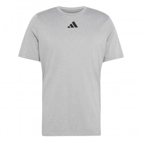 adidas Herren T-Shirt M SS Pregame A JX4455 XL Medium Grey Heather/Black | XL