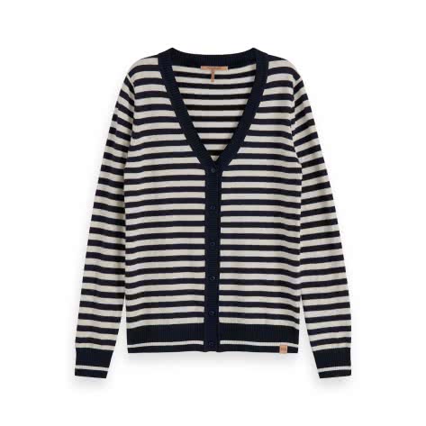 Maison Scotch Damen Strickjacke Basic V-Neck 156270-0599 M Combo T | M