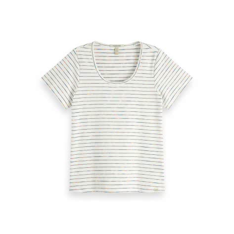 Maison Scotch Damen T-Shirt Colourful Stripes 156225 